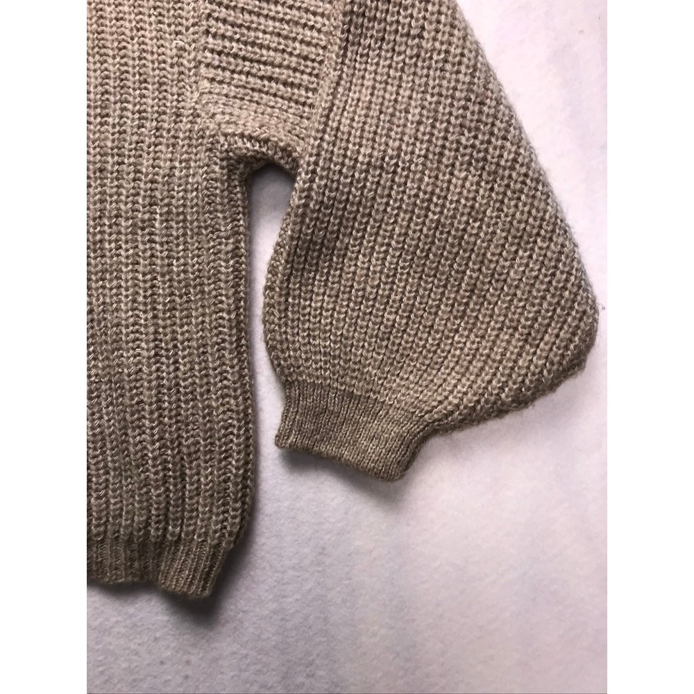 Zenana Womens 3X Oversized Cardigan Sweater Tan Ribbed Knit Lantern Sleeve - Picture 7 of 16